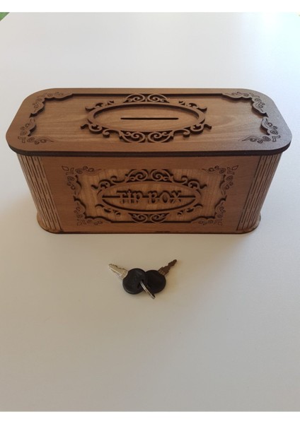 Tip Box Bahşiş Tip Kutusu Ahşap Kumbara Anahtarlı Kilitli Bahşiş Için Kumbara Bahşiş Kutusu