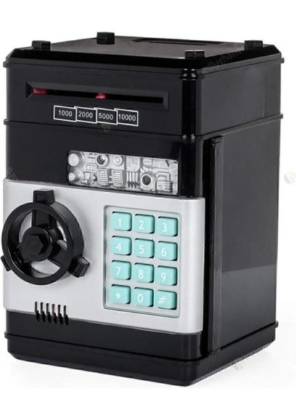 Şifreli Elektronik Kasa Kumbara, Siyah, Güvenli ve Eğlenceli Tasarım