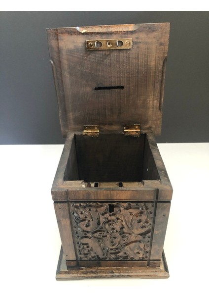 Tekno Trust Tip Box Ahşap Kumbara Maraş Sandık Kumbara