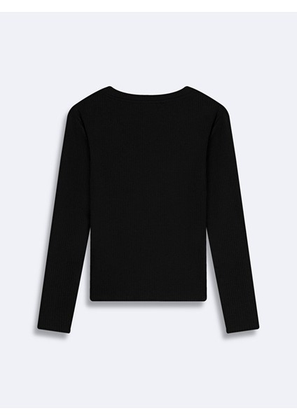 V Yaka Fitilli Siyah Sweatshırt fiyatları