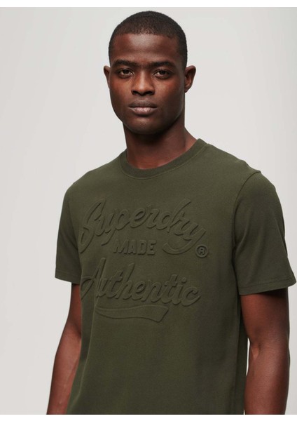 Bisiklet Yaka Düz Koyu Yeşil Erkek T-Shirt M1011915A1KM_EMBOSSED Archıve Graph fiyatları