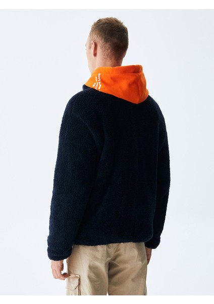 Düz Dik Yaka Fermuarlı Regular Fit Lacivert Sweatshırt modelleri