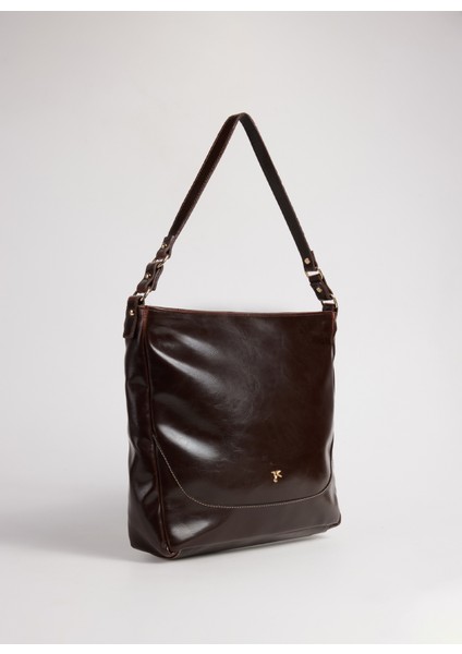 Kahve Kadın Omuz Çantası Pullup-Delma fiyatları