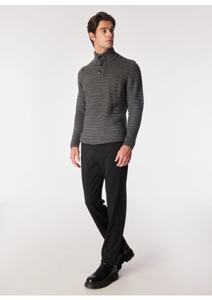 Normal Bel Normal Paça Siyah Erkek Chino Pantolon F4WM-PNT 2780