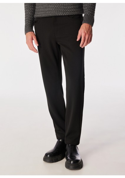 Normal Bel Normal Paça Siyah Erkek Chino Pantolon F4WM-PNT 2780