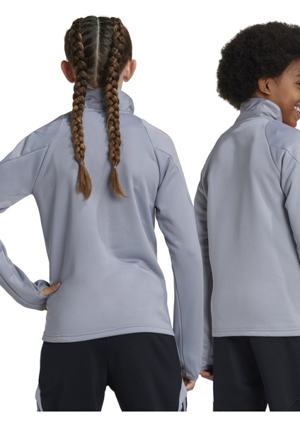 Fermuarlı Yaka Düz Gri Erkek Eşofman Üstü IY0135-TIRO24 Wıntopy fiyatları