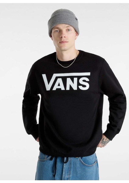Siyah Erkek Bisiklet Yaka Normal Kalıp Sweatshirt VN000JSFY281-VANS Classıc Iıı Crew