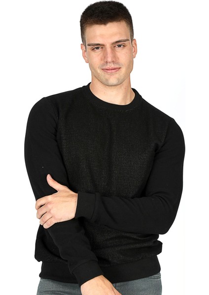 Bisiklet Yaka Siyah Erkek Sweatshırt 251 Lcm 241041 Newdıagonal Siyah