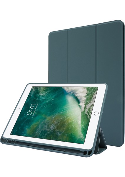 Forestl Digital iPad Air (2013) AIR 2 Pu Deri Tpu Üçe Katlanmış Stand Kalem Yuvalı Tablet Kılıfı (Yurt Dışından)