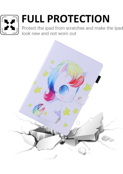iPad 10.9 (2022) IPAD 10. Nesil Desen Baskı Standı Çapraz Doku Pu Deri Kart Tutucu Kalem Döngü Tutucu Tablet Kılıfı (Yurt Dışından)