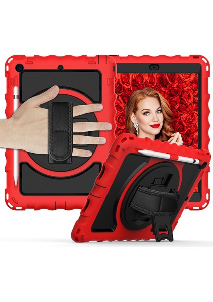 iPad 10.2 Döner Tekme Standlı (2019 2020 2021) Silikon Omuz Askılı Pc Tablet Kılıfı (Yurt Dışından) fiyatları