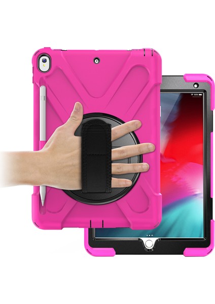 iPad Air 10.5 Inç (2019) Pc Tpu Combo 360 Derece Dönebilen Tekme Standı El Kayışı ve Omuz Askısı Tablet Kılıfı (Yurt Dışından) fiyatları
