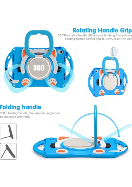 iPad 10.9 (2022) Koruyucu Pc Silikon Döner Tekme Standı Saplı Düşmeyi Önleyici Tablet Kılıfı (Yurt Dışından) fiyatları