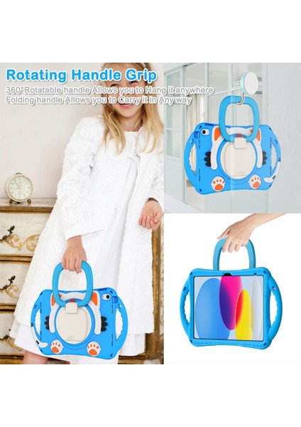 iPad 10.9 (2022) Koruyucu Pc Silikon Döner Tekme Standı Saplı Düşmeyi Önleyici Tablet Kılıfı (Yurt Dışından) indirimleri