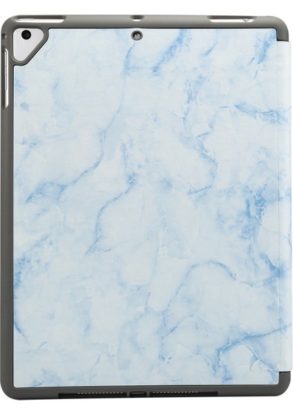 Mermer Desenli Üç Katlı Stand Smart Folio Pu Deri iPad 9 7 Inç (2018 2017) Kalem Yuvalı Tablet Kılıfı (Yurt Dışından) fırsatları