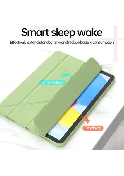 iPad 10.9 (2022) Origami Standı Pu Deri Tpu Koruyucu Düşmeye Dayanıklı Tablet Kılıfı (Yurt Dışından)
