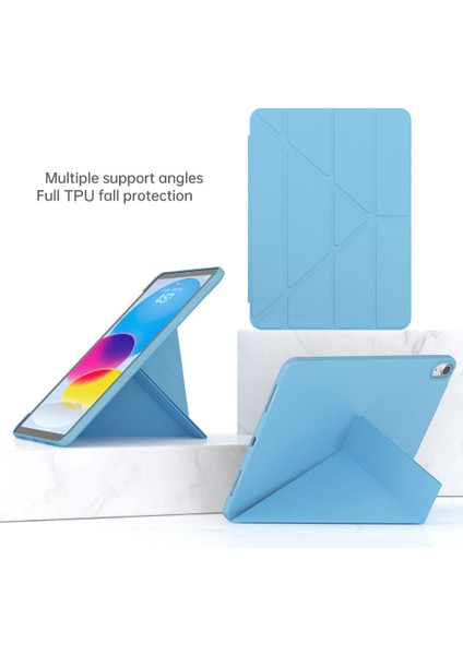iPad 10.9 (2022) Origami Standı Pu Deri Tpu Koruyucu Düşmeye Dayanıklı Tablet Kılıfı (Yurt Dışından)