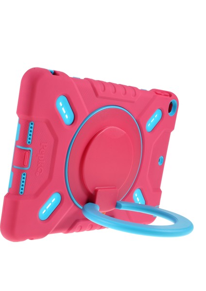 Silikon Plastik Çocuk Çift Koruyucu iPad 10.2 (2021 2020 2019) Standlı Rose Tablet Kılıfı (Yurt Dışından)