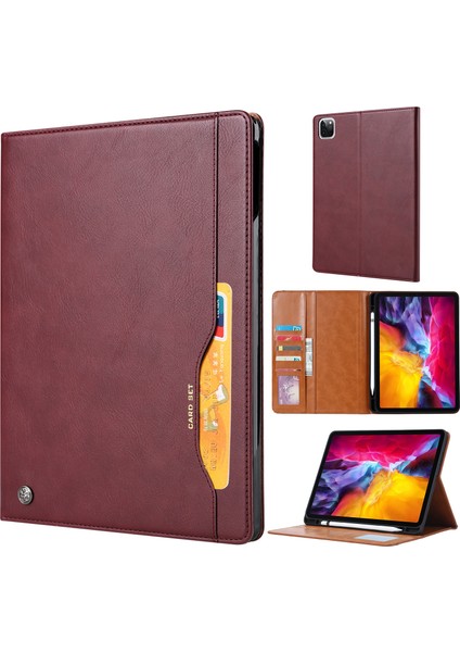 Pu Deri Cüzdan Standı iPad Pro 12 9 Inç (2018) Şarap sı Tablet Kılıfı (Yurt Dışından)