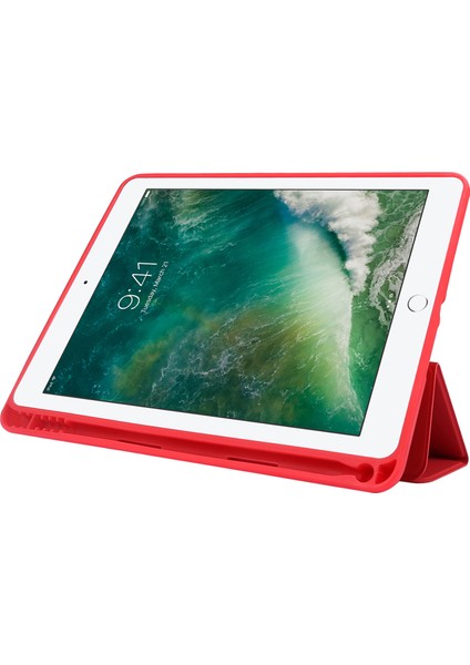 iPad Air (2013) AIR 2 Pu Deri Tpu Üçe Katlanmış Stand Kalemli Yuvası Tablet Kılıfı (Yurt Dışından)