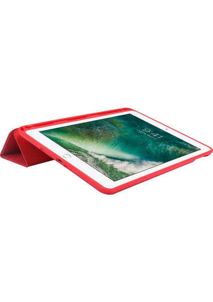 iPad Air (2013) AIR 2 Pu Deri Tpu Üçe Katlanmış Stand Kalemli Yuvası Tablet Kılıfı (Yurt Dışından)