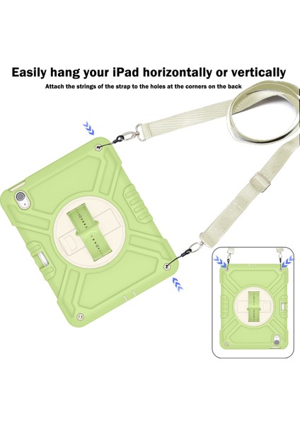 Forestl Digital iPad Air 11 (2024) X Shaped Serisi stand Pc Omuz Askılı Silikon Tablet Kılıfı (Yurt Dışından)