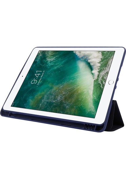 iPad Air (2013) AIR 2 Pu Deri Tpu Üçe Katlanmış Stand Kalem Yuvalı Tablet Kılıfı (Yurt Dışından)