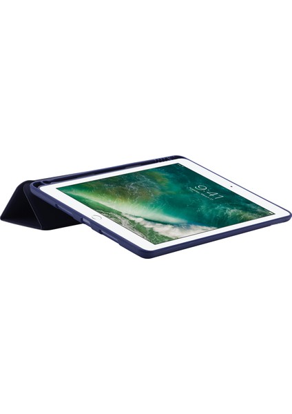 iPad Air (2013) AIR 2 Pu Deri Tpu Üçe Katlanmış Stand Kalem Yuvalı Tablet Kılıfı (Yurt Dışından)