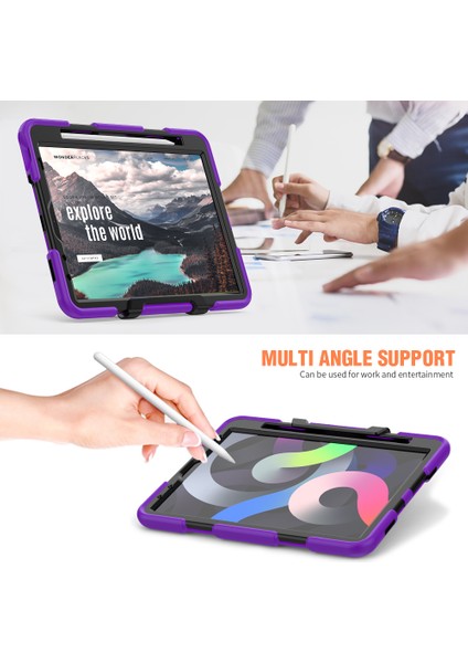 Silikon Pc Hibrit Harika Tamlı iPad Air (2020 2022) Standlı Tablet Kılıfı (Yurt Dışından)