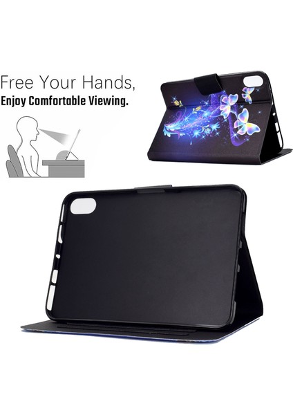 iPad 10.9 (2022) IPAD 10. Nesil Desen Baskı Pu Deri Stand Otomatik Uyandırma uyku Kart Tutucu ile Akıllı Tablet Kılıfı (Yurt Dışından)