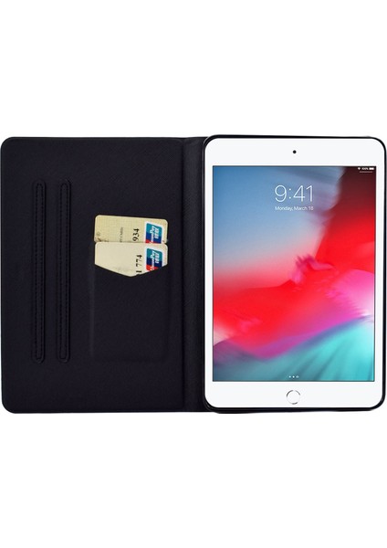 iPad Mini 1 2 3 4 mini (2019) 7.9 Inç Desen Baskı Manyetik Flip Case Pu Deri Katlanır Folio Kart Yuvası ile Standı Yıldızlı Gece Tablet Kılıfı (Yurt Dışından)