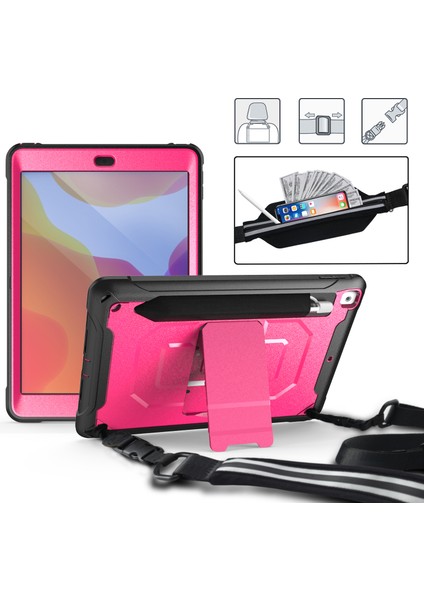Omuz Askısı Stand Zırh iPad 10.2 (2020 2019 KALEM lı) Rose Tablet Kılıfı (Yurt Dışından) fırsatları