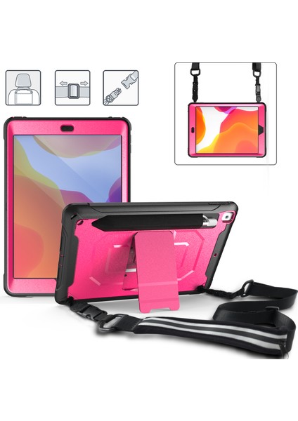 Omuz Askısı Stand Zırh iPad 10.2 (2020 2019 KALEM lı) Rose Tablet Kılıfı (Yurt Dışından) indirimleri