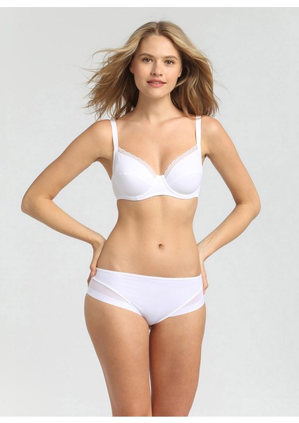 Beyaz Kadın Bikini Külot D063