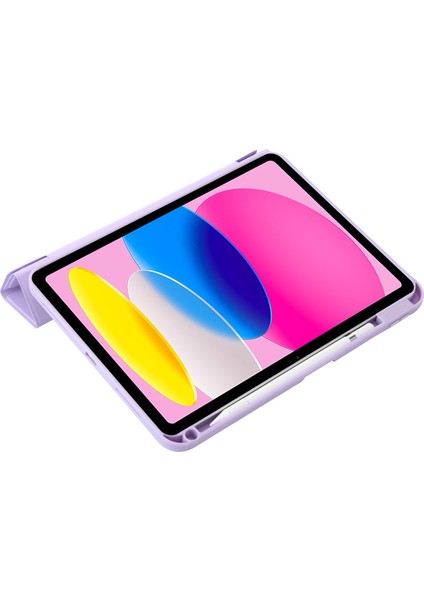 Origami Standı iPad 10.9 (2022) Otomatik Uyandırma uyku Pu Deri Akrilik Tam Koruma Tablet Kılıfı (Yurt Dışından)