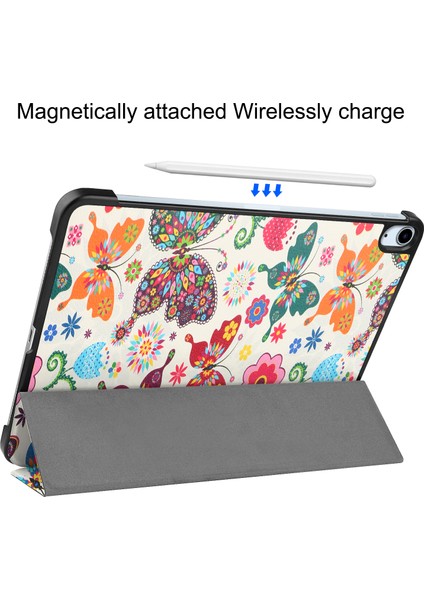 iPad Air 11 (2024) Üç Katlı Stand Desenli Otomatik Uyandırma uyku Ler Tablet Kılıfı (Yurt Dışından) modelleri