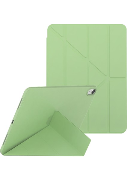 iPad 10.9 (2022) Origami Standı Pu Deri Tpu Koruyucu Düşmeye Dayanıklı Matcha Tablet Kılıfı (Yurt Dışından)