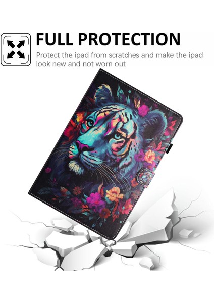 iPad Pro 11 (2020 2021 2022) AIR (2020 2022) Deri Kart Yuvası Kaplan Tablet Kılıfı (Yurt Dışından)