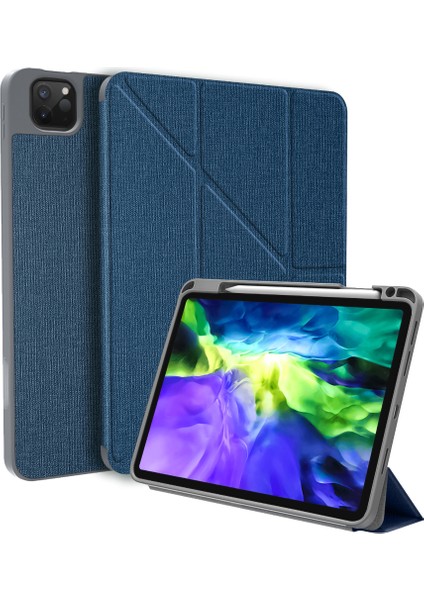 King Kong Serisi Deri Otomatik Uyandırma Uyku iPad Pro 11 Inç (2021 2020 2022) Kalem Tutuculu Stand Tablet Kılıfı (Yurt Dışından)