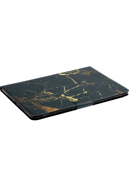 Desen Baskı Deri iPad 10.2 (2019 2020 2021) Folio Smart Kart Tutuculu Stand Mermer Tablet Kılıfı (Yurt Dışından)