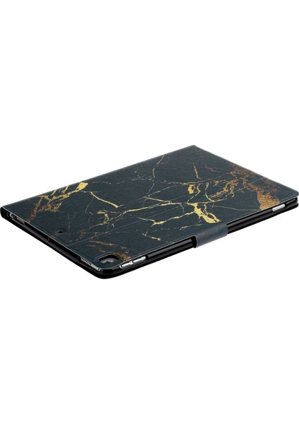 Desen Baskı Deri iPad 10.2 (2019 2020 2021) Folio Smart Kart Tutuculu Stand Mermer Tablet Kılıfı (Yurt Dışından)