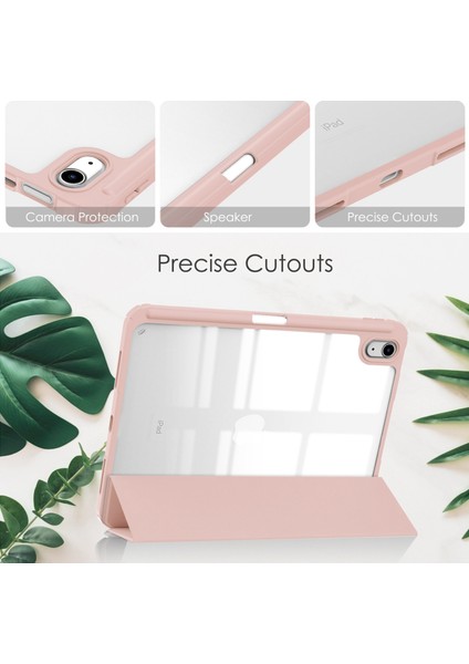 iPad 10.9 (2022) Pu Deri Tpu Akrilik Stand kalem Yuvası ile Düşmeyi Önleyici Koruyucu Tablet Kılıfı (Yurt Dışından)