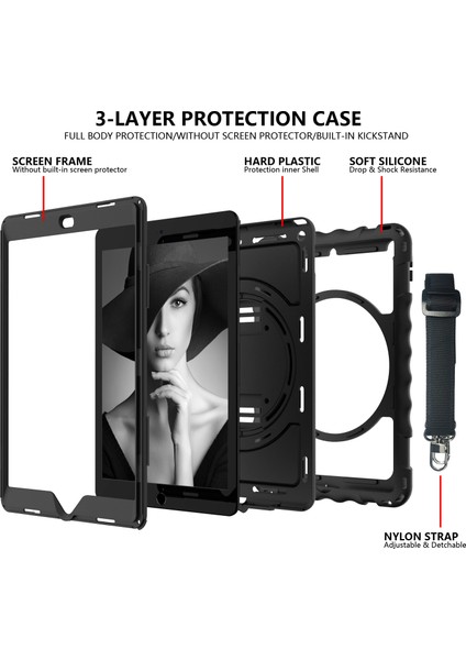 iPad 10.2 Döner Tekme Standı (2019 2020 2021) Silikon Omuz Askılı Pc Tablet Kılıfı (Yurt Dışından) indirimleri