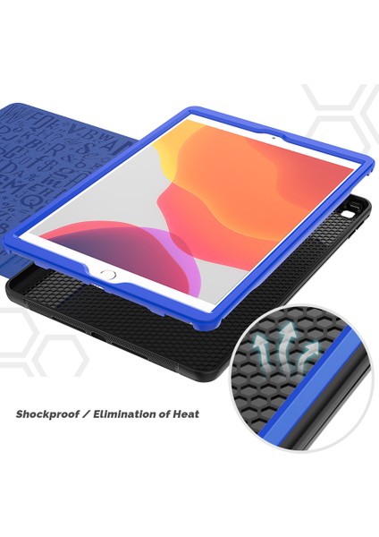 iPad 10.2 (2020 2019) Çok Açılı Standlı Kart Tutucu Deri Stylus Yuvalı Manyetik Kapatma Tablet Kılıfı (Yurt Dışından)