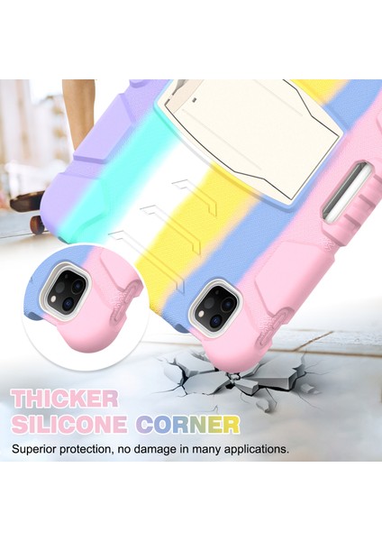 Stand Tamı iPad Pro 11 Stylus Kalemli Manyetik Eşleştirme ve Şarj Fonksiyonlu Düşmeye Dayanıklı Hibrit Tablet Kılıfı (Yurt Dışından)