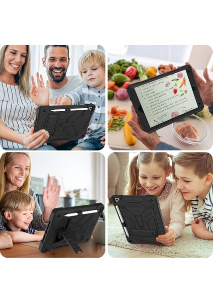Silikon Pc iPad 10.2 (2019 2020 2021) Kalem Tutuculu Düz Renk Tekme Standı Tablet Kılıfı (Yurt Dışından)
