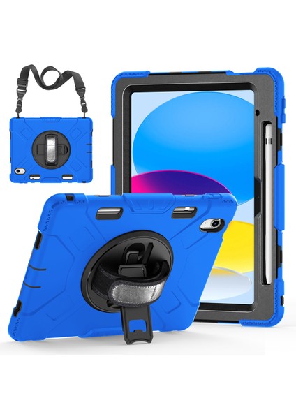 iPad 10.9 (2022) Stand Pc Omuz Askılı Silikon Tablet Kılıfı (Yurt Dışından)