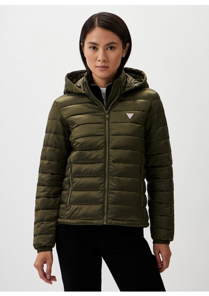 Haki Kadın Mont Gj Hooded Puffer - Recy Irıdescent