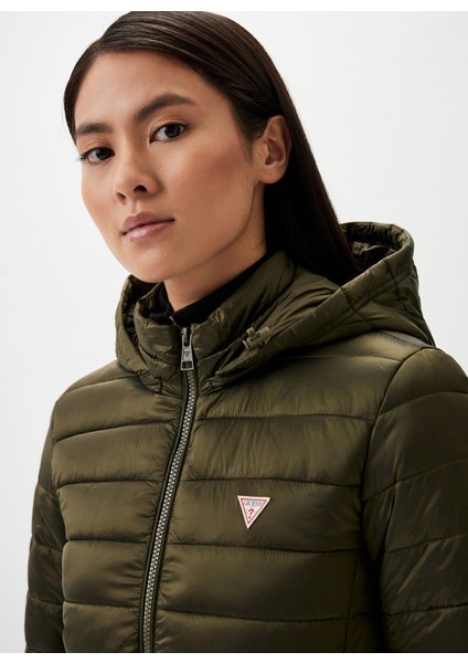 Haki Kadın Mont Gj Hooded Puffer - Recy Irıdescent