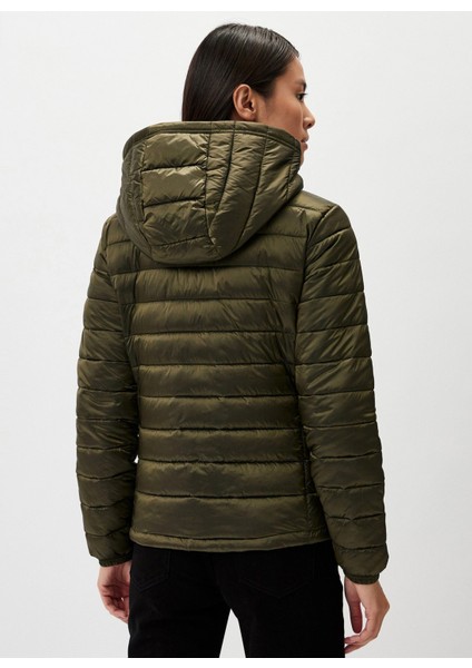 Haki Kadın Mont Gj Hooded Puffer - Recy Irıdescent